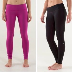 Lululemon Wunder under reverseable pink and black size 4 leggings